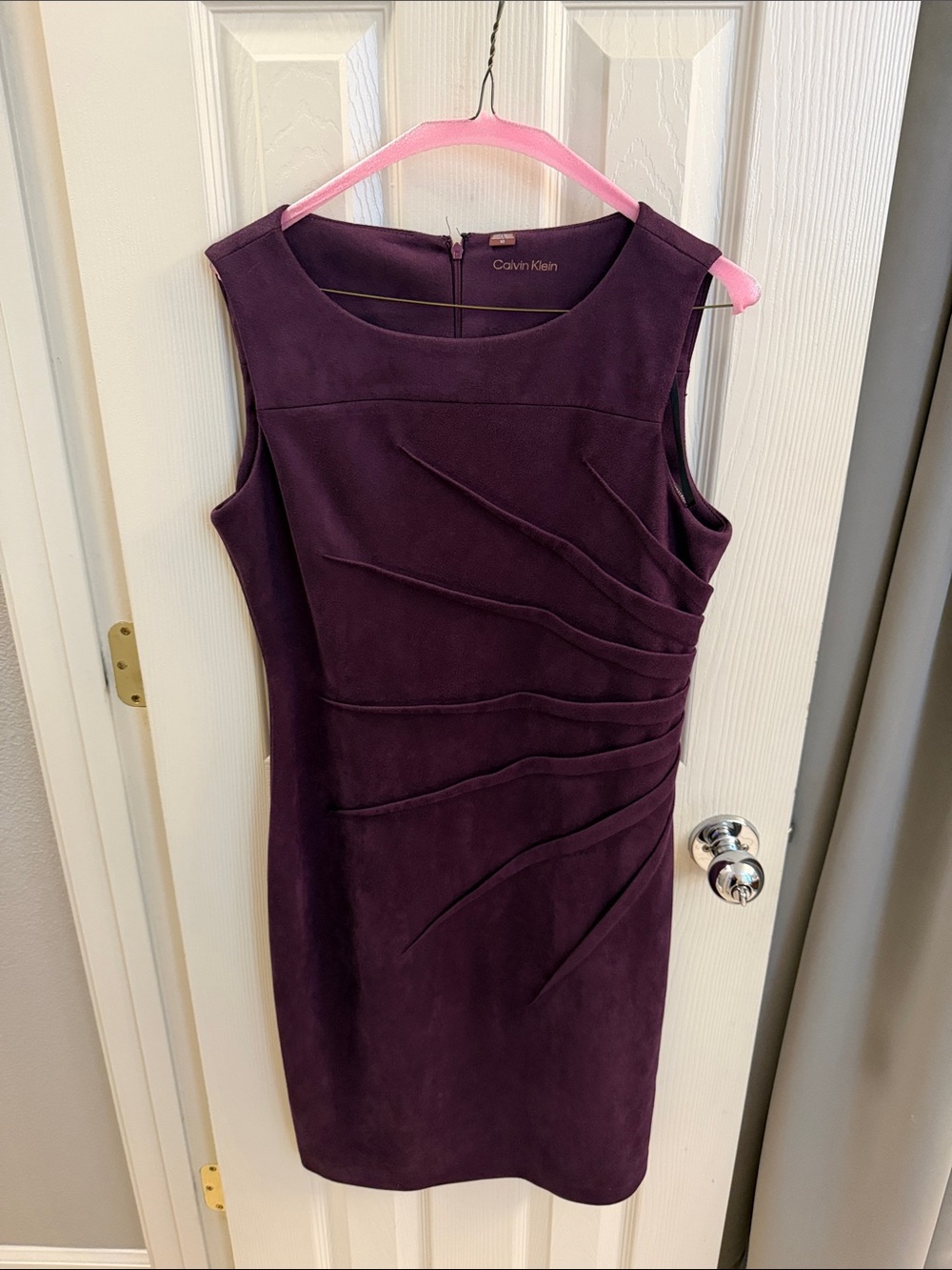 Calvin Klein Plum Sleeveless Midi Sheath Dress